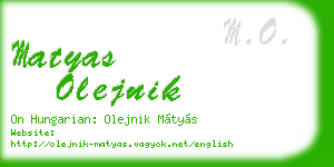 matyas olejnik business card